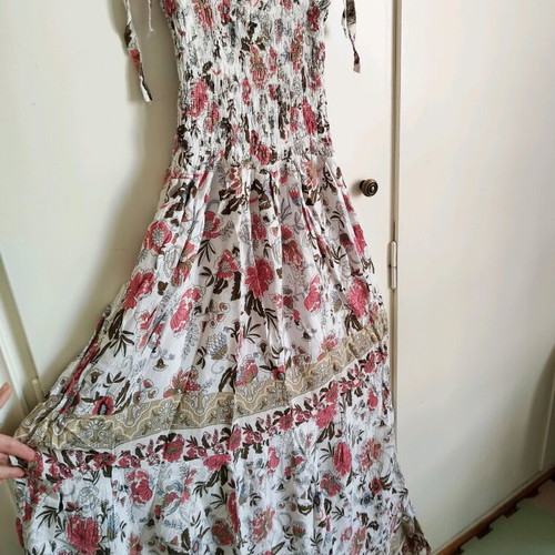 Handmade boho floral dress one size new, smocked bust
