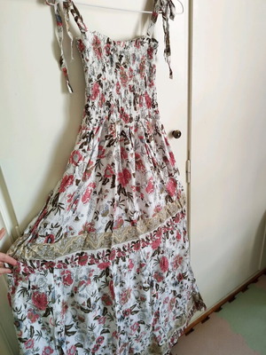 Handmade boho floral dress one size new, smocked bust