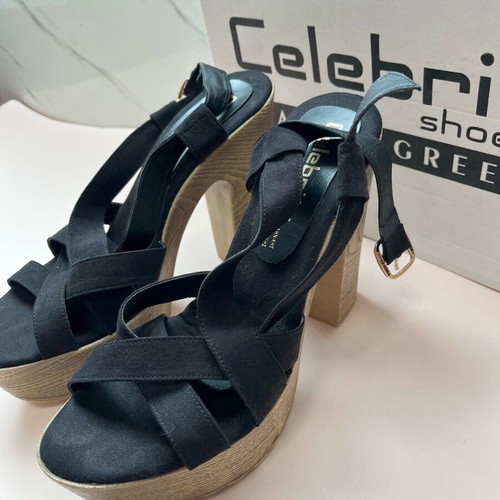 Celebrity women's shoes size 40, like new, black and beige heels