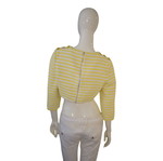 Zimmermann yellow striped cropped tweed top with nautical buttons size 2