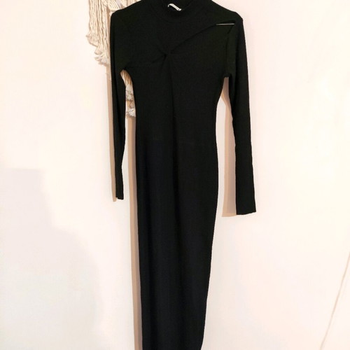 Zara ribbed long dress like new, size M, black