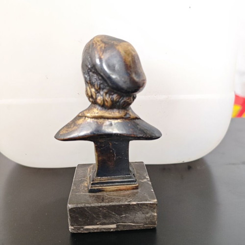 Brass Beethoven Bust with Marble Base like new