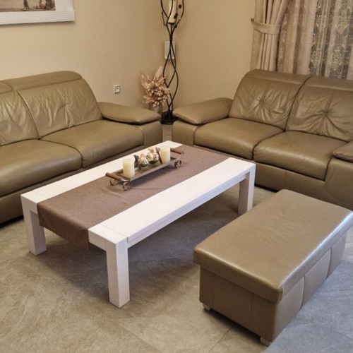 Living room sofa set used, multifunctional, adjustable arms and back, leather