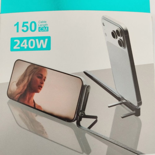 Fast charging cable with 360 stand type-C to type-C 1.5 meter