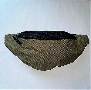 Μικρό τσαντάκι μέσης λαδί 27cmx12cm -Τσαντάκι Unisex funny pack πράσινο χακί με φερμουάρ.και λουράκι που προσαρμόζεται-Καινούργιο  unisex  waist bag