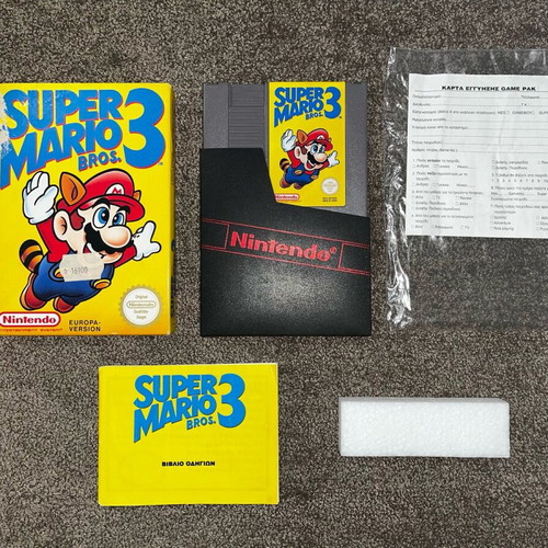 Super Mario 3 game for Nintendo NES used, Greek edition