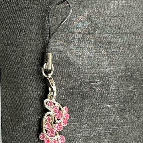 Metal mobile accessory with rhinestones new