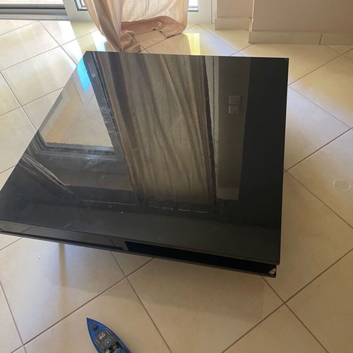 Black glossy coffee table, modern elegant design