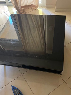 Black glossy coffee table, modern elegant design