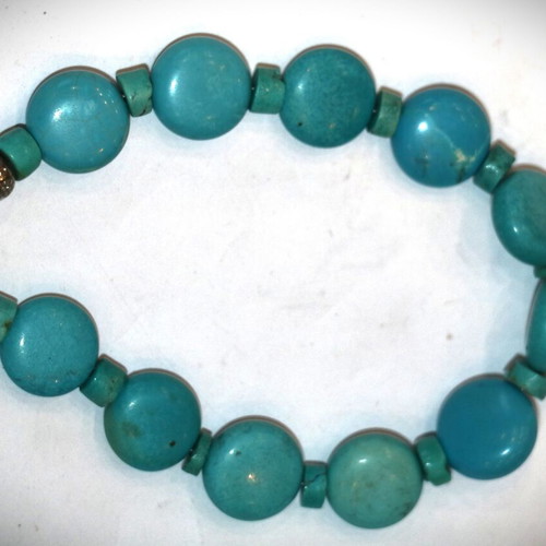 Bracelet genuine mineral Turquoise, Sterling silver 925 - store closure SST091