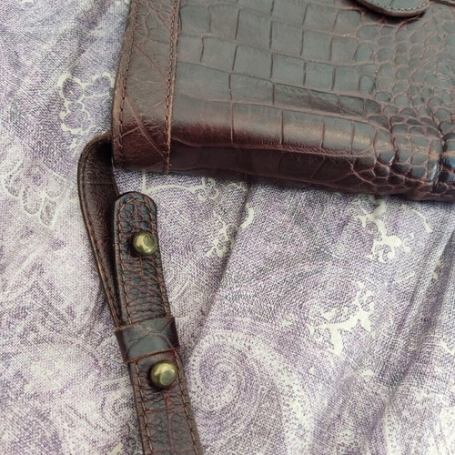 Massimo Dutti leather brown crossbody bag used, Retro Vintage Classic