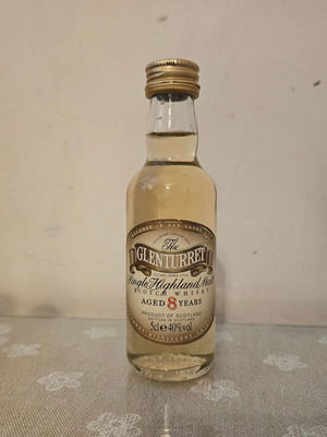 Glenturret 8yo whisky miniature new, glass bottle 50ml