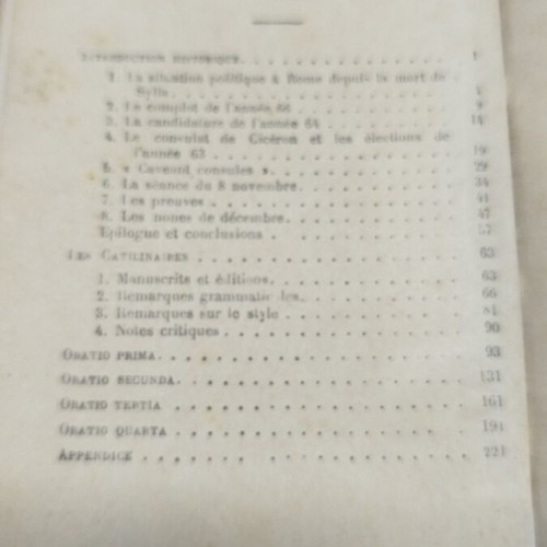 Book used The Four Orations of M. Tullius Cicero French