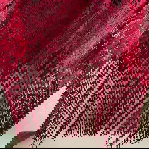 Дантелена рокля нова, размер М, червена