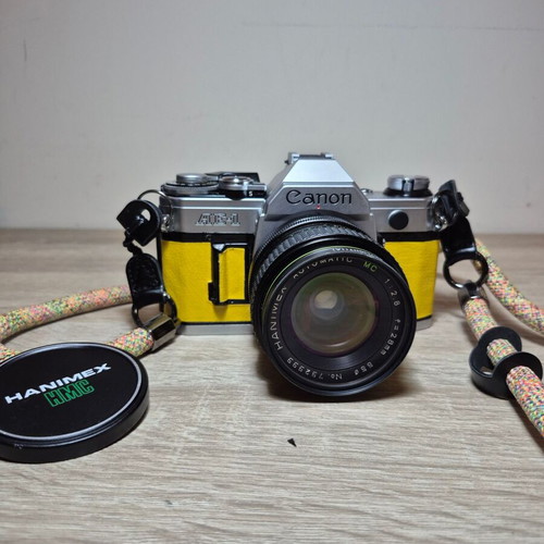Canon AE-1 φωτογραφική μηχανή με φακό Hanimex 28mm f/2.8 μεταχειρισμένη