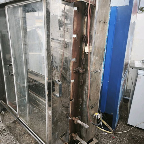Gas grill used with seven skewers stainless steel