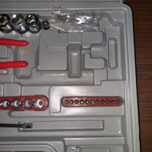 Tool kit with German wrenches and electrical tools used