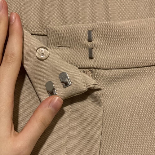 H&M beige high-waist wide-leg trousers