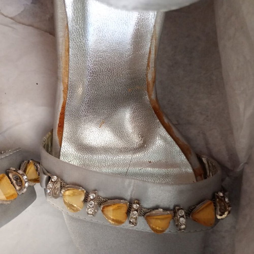 Silver sandals like new, size 38