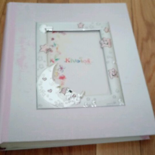Photo album with silver frame new for girl