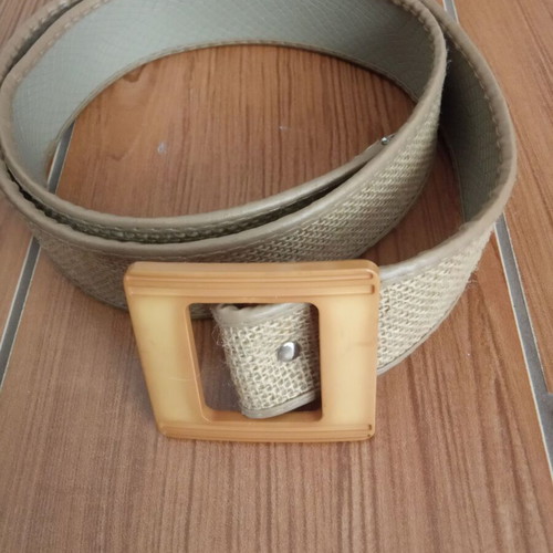 Fabric belt used, length 102cm, beige