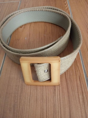 Fabric belt used, length 102cm, beige