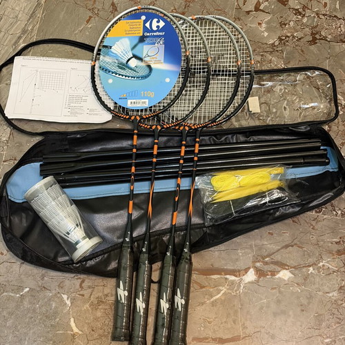 Badminton set 4 rackets with net and carrying case new