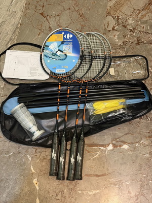 Badminton set 4 rackets with net and carrying case new