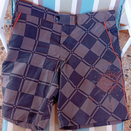 Giannis Ziros swim shorts Large used, gray and beige