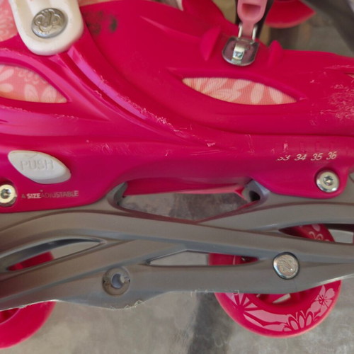 Nijdam Adjustable 3-in-1 Skates Size 33-36 Used with Floral Helmet Gift
