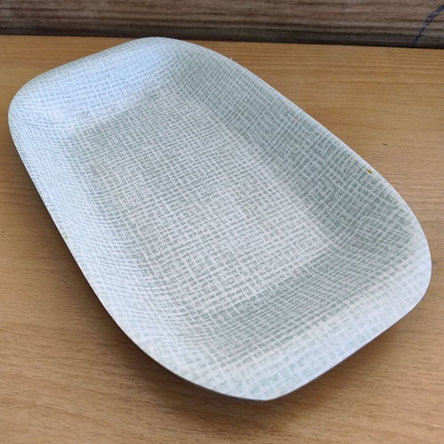 Vintage melamine serving platter with wood effect