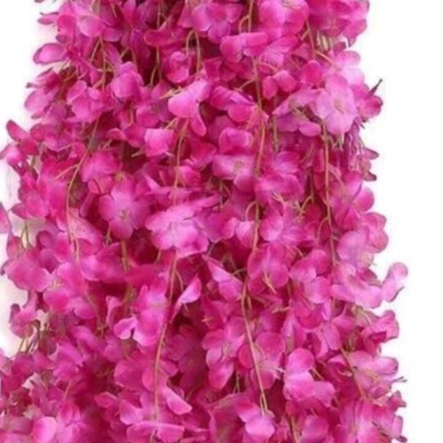 Artificial flowers like new, set of 50 in yellow, purple, and fuchsia pink