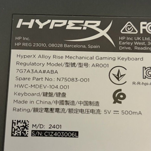 HyperX Alloy Rise μηχανικό gaming πληκτρολόγιο σαν καινούργιο με HyperX Red