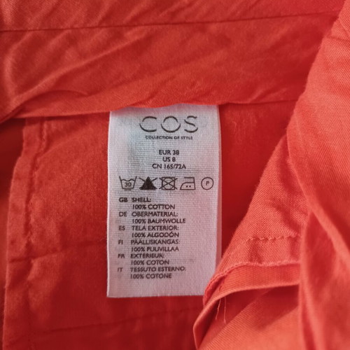 COS Women's Red Cotton Trousers Size EU 38 US 8 Like New