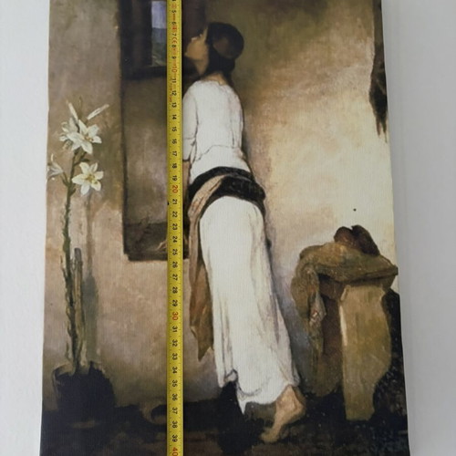 Wall painting on canvas with wooden frame like new, brown tones