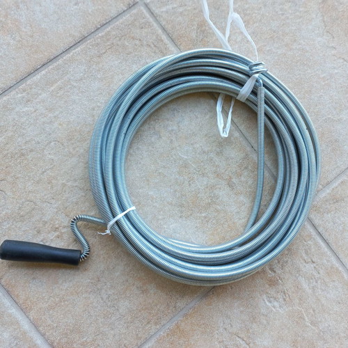 Steel pipe drain snake used, 10-meter flexible spiral with handle