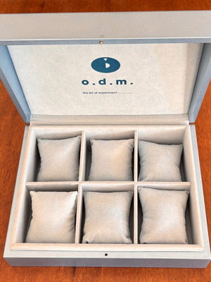 ODM wooden watch case used 6 slots with blue velvet interior