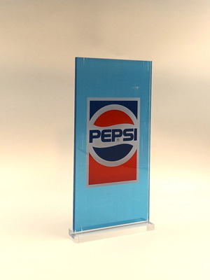 Vintage Pepsi advertising sign refurbished, 14x28 cm