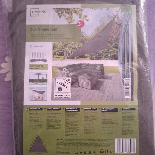 Sun shade sail new for balcony and garden 415x415x415cm