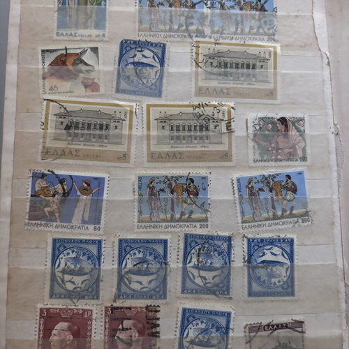 Stamps collection in album, 11 sheets
