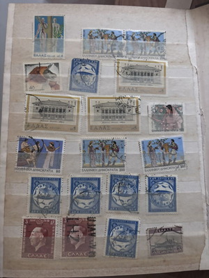 Stamps collection in album, 11 sheets