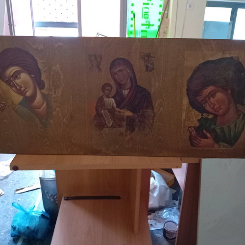 Wooden images used, dimensions 0.80×0.35