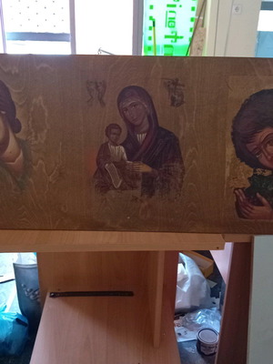 Wooden images used, dimensions 0.80×0.35