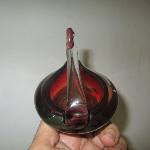 Goose ashtray made of authentic Bohemian crystal like new 1960