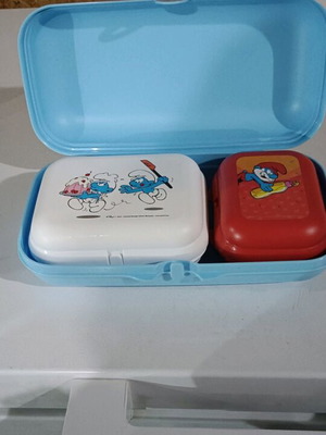 Tupperware Smurfs set 3 pcs new