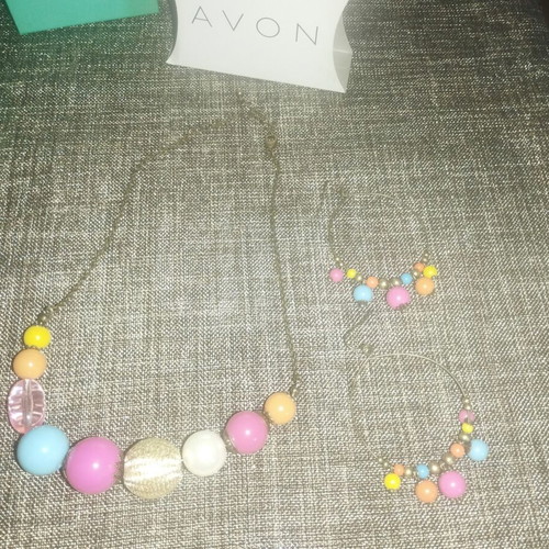 Colorful necklace and earrings set