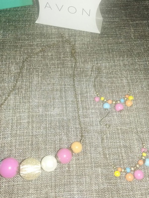 Colorful necklace and earrings set