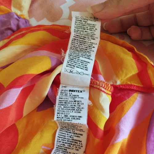 Zara multicolor hippie style blouse, size S, silk