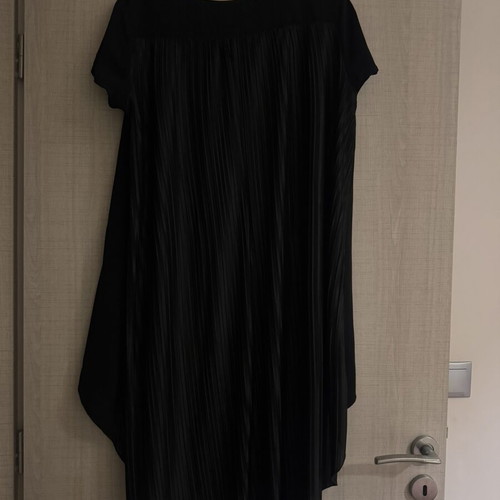 Iso black blouse size S like new with asymmetric hem and pleats
