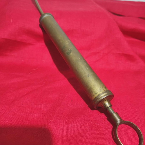 Brass oil pump used, old, 40 cm length